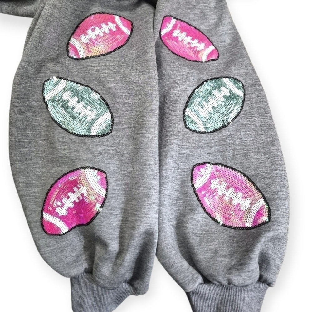 SIMPLY SOUTHERN Classy Until The Game Starts Sequin Football Sweater XXL - Picture 7 of 10
